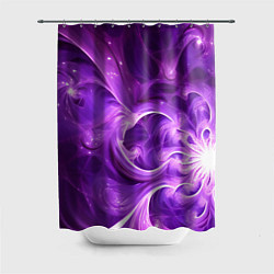 Шторка для душа Фиолетовая фрактальная абстракция, цвет: 3D-принт