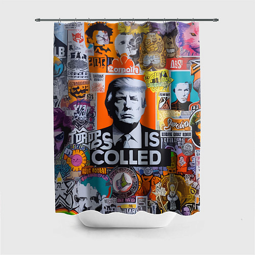 Шторка для ванной Donald Trump - american сollage / 3D-принт – фото 1