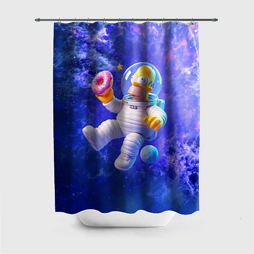 Шторка для ванной Homer Simpson is a brave astronaut / 3D-принт – фото 1