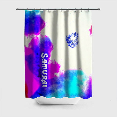 Шторка для ванной Samurai neon colors / 3D-принт – фото 1