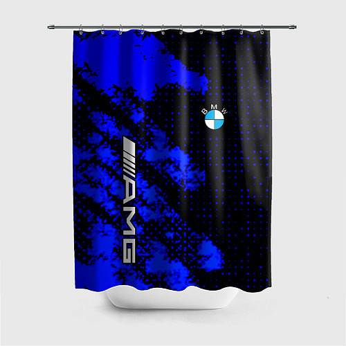 Шторка для ванной BMW sport amg colors blue / 3D-принт – фото 1