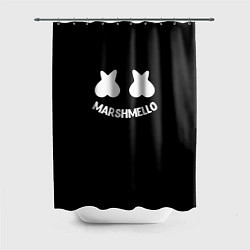 Шторка для ванной Маршмеллоу белое лого