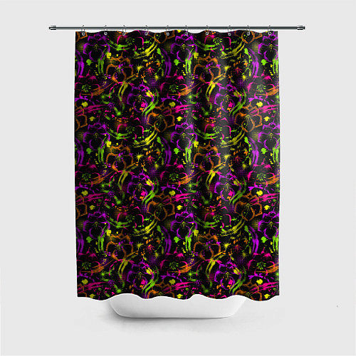 Шторка для ванной Color bright pattern / 3D-принт – фото 1