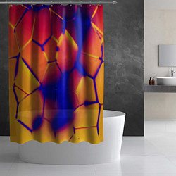 Шторка для душа Плиты разломы сепия негатив, цвет: 3D-принт — фото 2