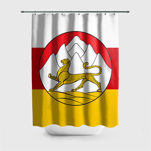 Шторка для ванной Осетия флаг и герб / 3D-принт – фото 1