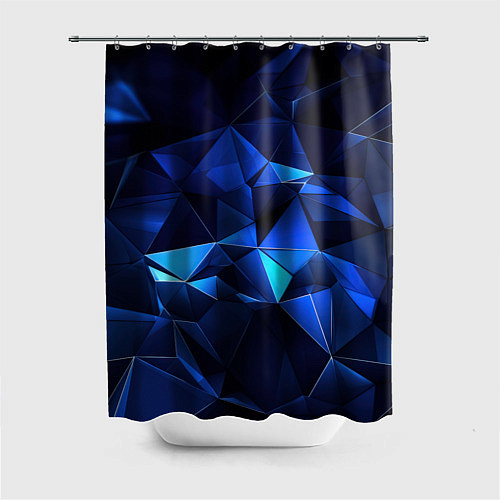 Шторка для ванной Синие мелкие осколки калейдоскоп / 3D-принт – фото 1