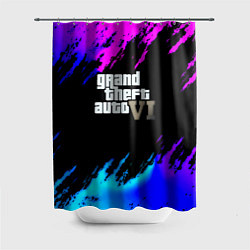 Шторка для душа GTA 6 неоновые краски вайсити, цвет: 3D-принт