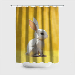 Шторка для душа Белоснежный кролик, цвет: 3D-принт