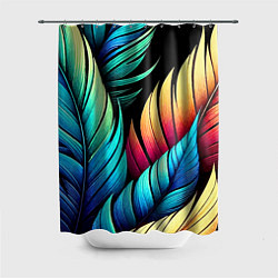 Шторка для душа Color feathers - neon, цвет: 3D-принт