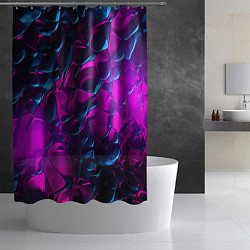 Шторка для душа Кислотная яркая абстракция в камуфляжном стиле фио, цвет: 3D-принт — фото 2