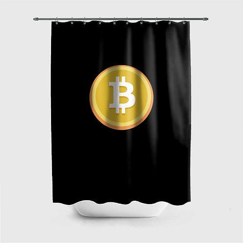 Шторка для ванной Биткоин желтое лого криптовалюта / 3D-принт – фото 1