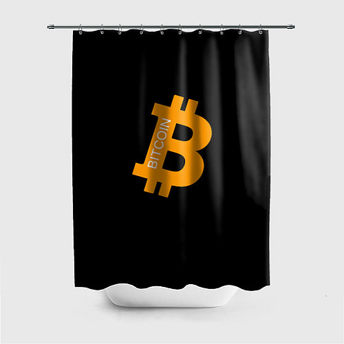 Шторка для ванной Биткоин криптовалюта оранжевое лого / 3D-принт – фото 1