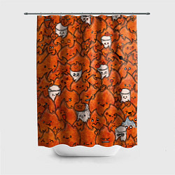 Шторка для ванной Милые огоньки и зефирки