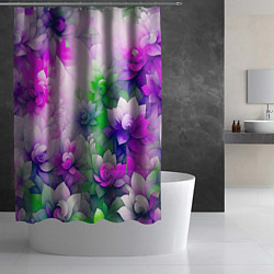 Шторка для душа Паттерн цветов, цвет: 3D-принт — фото 2