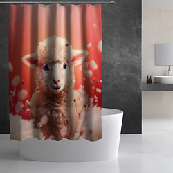 Шторка для душа Милая влюбленная овечка, цвет: 3D-принт — фото 2