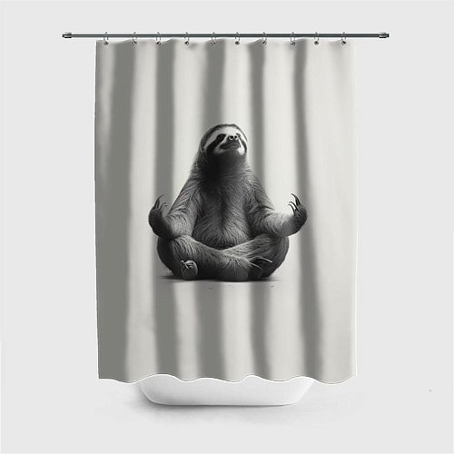 Шторка для ванной Ленивиц в позе лотоса / 3D-принт – фото 1