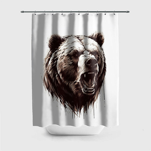 Шторка для ванной Медведь симпатяга / 3D-принт – фото 1