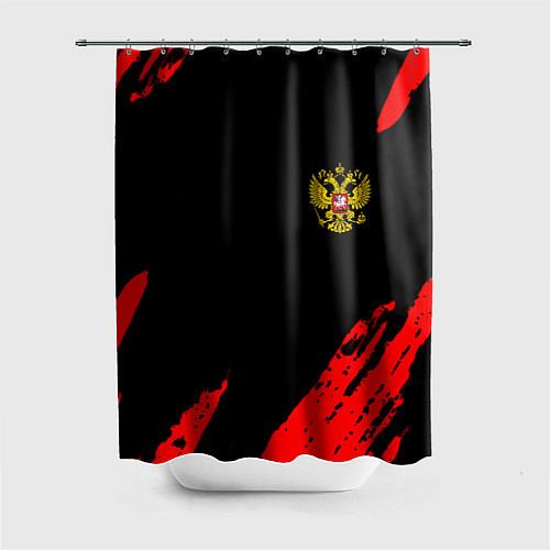 Шторка для ванной Россия герб краски красные / 3D-принт – фото 1