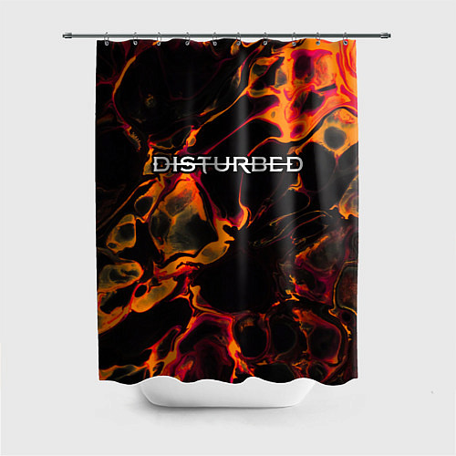 Шторка для ванной Disturbed red lava / 3D-принт – фото 1