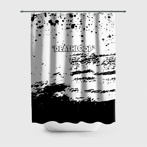 Шторка для ванной Deathloop чёрные краски / 3D-принт – фото 1