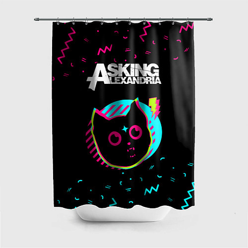 Шторка для ванной Asking Alexandria - rock star cat / 3D-принт – фото 1