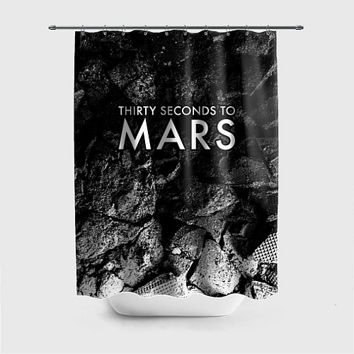 Шторка для ванной Thirty Seconds to Mars black graphite / 3D-принт – фото 1