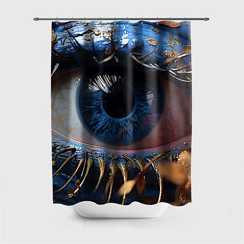 Шторка для ванной Глаз с золотом / 3D-принт – фото 1