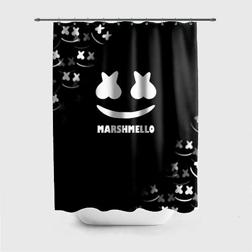 Шторка для ванной Marshmello белое лого / 3D-принт – фото 1