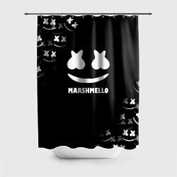 Шторка для ванной Marshmello белое лого