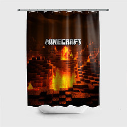 Шторка для душа Огненный minecraft логотип, цвет: 3D-принт