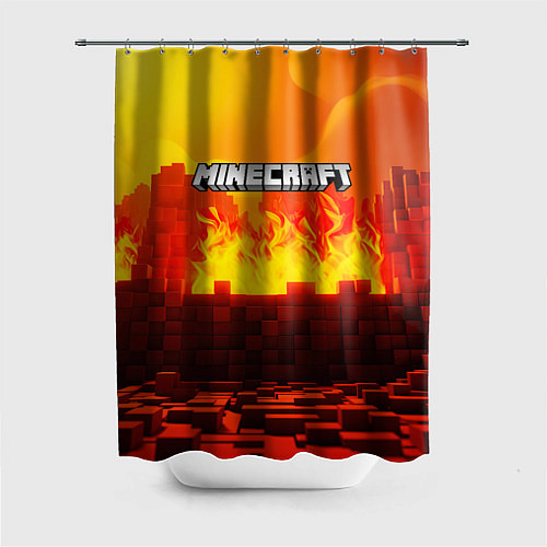 Шторка для ванной Minecraft огненная стена / 3D-принт – фото 1