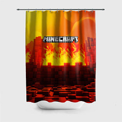 Шторка для ванной Minecraft огненная стена
