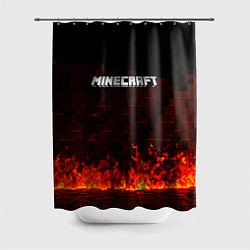 Шторка для ванной Minecraft fire logo