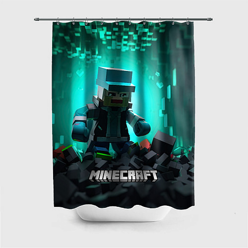 Шторка для ванной Minecraft квадратный персонаж / 3D-принт – фото 1
