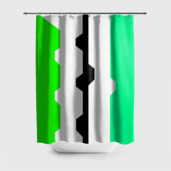 Шторка для ванной Техно линии зелёный