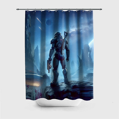 Шторка для ванной Mass Effect - ai art / 3D-принт – фото 1
