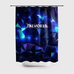 Шторка для ванной Palworld логотип и синие блики