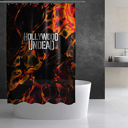 Шторка для душа Hollywood Undead red lava, цвет: 3D-принт — фото 2