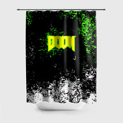 Шторка для душа Doom токсичное лого краски, цвет: 3D-принт