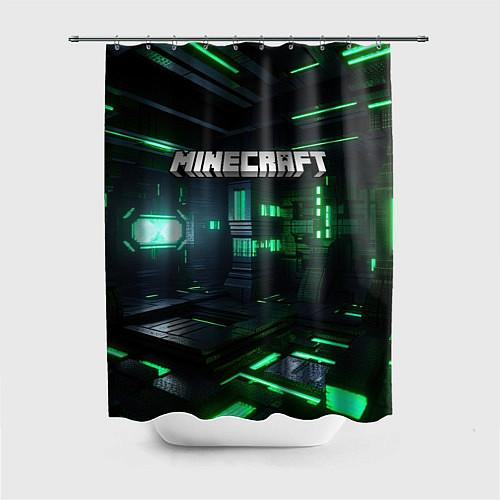 Шторка для ванной Minecraft logo зеленый мир / 3D-принт – фото 1