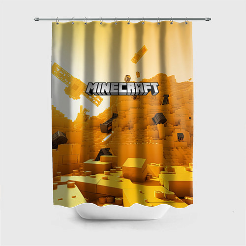 Шторка для ванной Minecraft logo яркий желтый мир / 3D-принт – фото 1