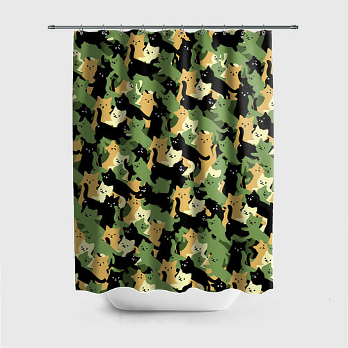 Шторка для ванной Котофляж / 3D-принт – фото 1
