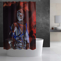 Шторка для душа Статуя Макла Джексона с автографом - альбом Histor, цвет: 3D-принт — фото 2