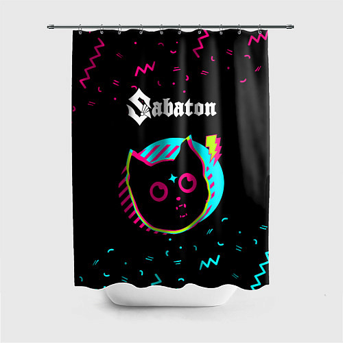 Шторка для ванной Sabaton - rock star cat / 3D-принт – фото 1