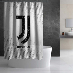 Шторка для душа Juventus с потертостями на светлом фоне, цвет: 3D-принт — фото 2