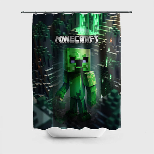 Шторка для ванной Minecraft зеленый персонаж / 3D-принт – фото 1