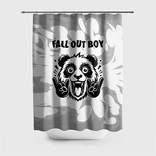 Шторка для ванной Fall Out Boy рок панда на светлом фоне / 3D-принт – фото 1