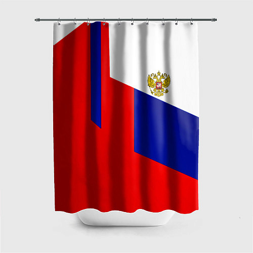 Шторка для ванной Россия геометрия спортивная / 3D-принт – фото 1