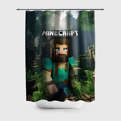 Шторка для душа Minecraft персонаж с бородой, цвет: 3D-принт