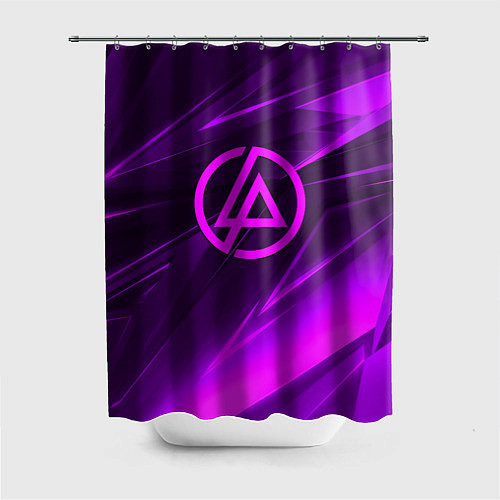 Шторка для ванной Linkin park neon stripes logo / 3D-принт – фото 1